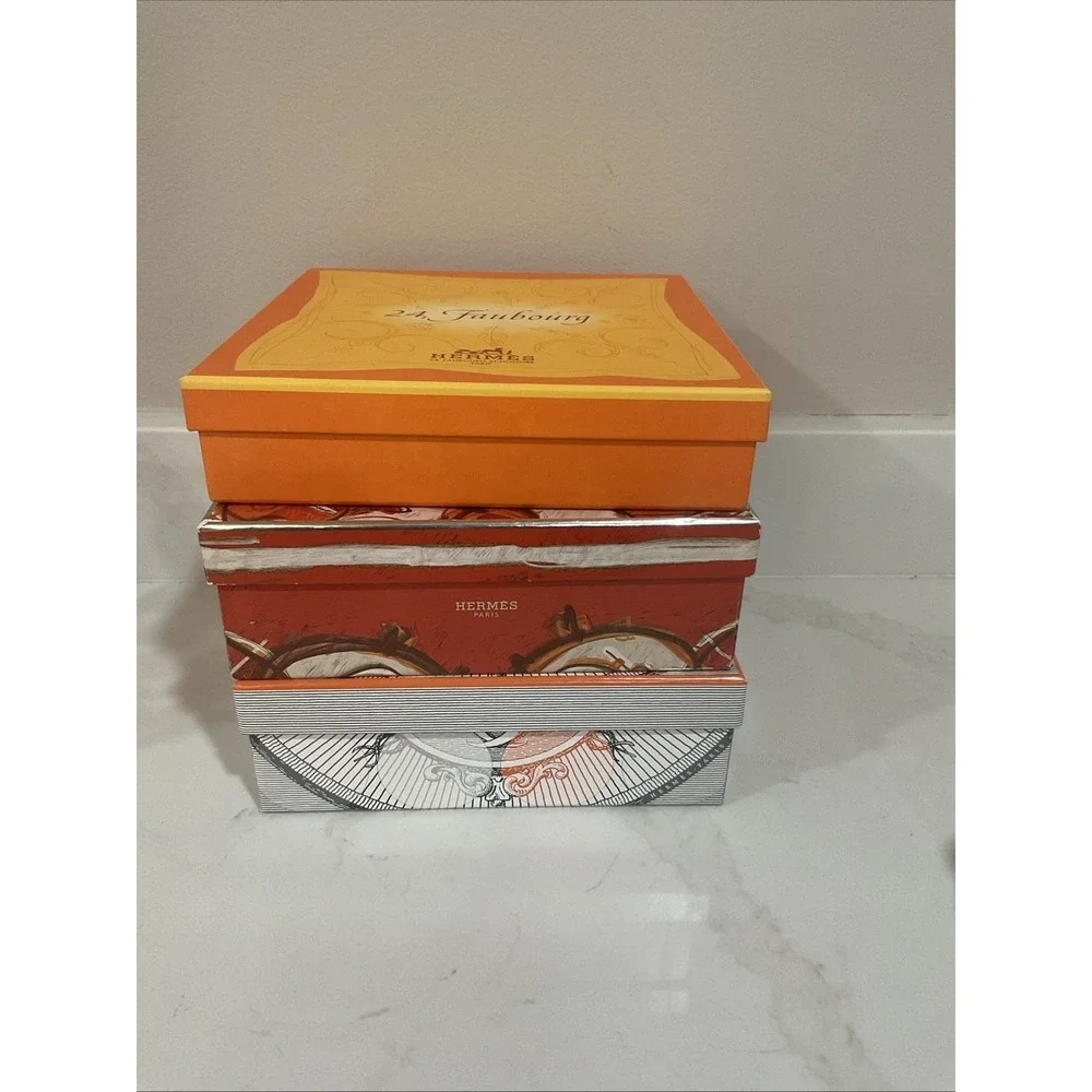 Hermes Boxes Lot Including 24, Faubourg Box & Un Jardin Sur Le Nil Empty Bottle